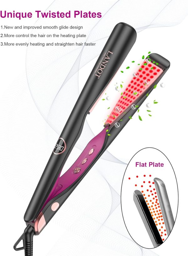 LANDOT Hair Straightener and Curler 2 in 1 - Twist Straightening Curling - Image 4