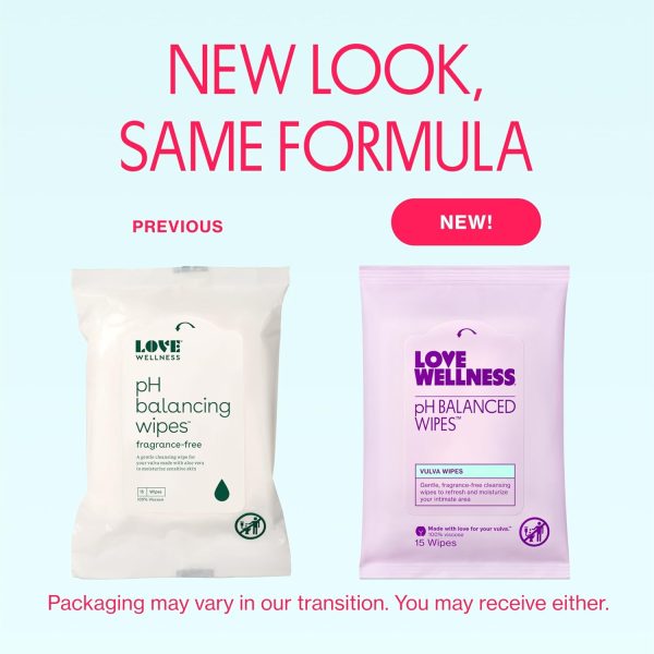 Love Wellness pH Balancing Wipes for Women | Feminine Hygiene for Cleansing - Image 2