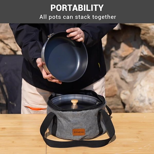 KingCamp Camping Cookware Set 304 Stainless Steel Campfire Cooking Pots Pan - Image 7
