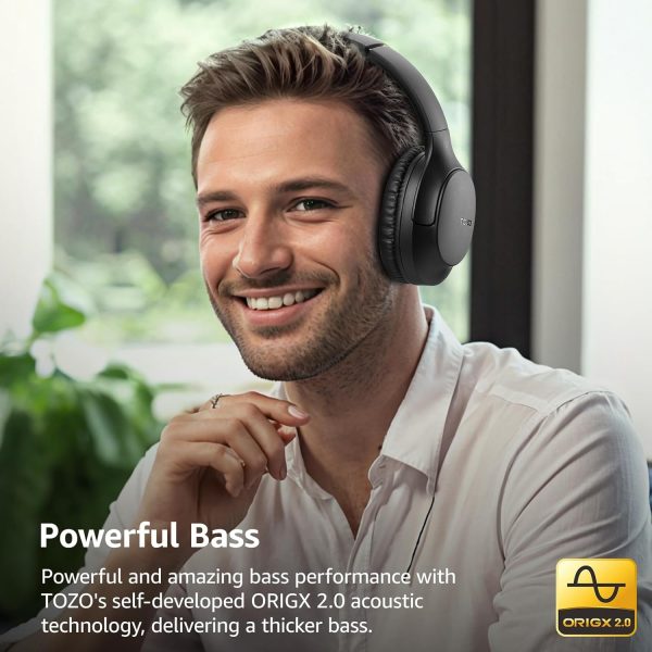TOZO Bluetooth 5.4 Over Ear Headphones, ENC Call Noise Cancelling Mic, - Image 2