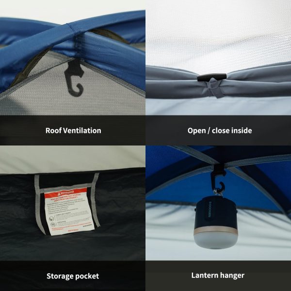 Instant Tents for Camping, 2-3 Person Pop Up Camping Tent, 60s Easy Setup - Image 6