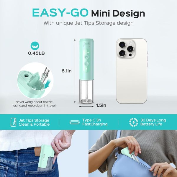 COSLUS Water Dental Flosser Pick: Portable Mini Travel Water Teeth - Image 4