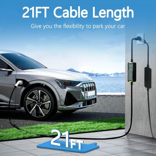 QPQ Level 1-2 EV Charger, 16 Amp 110-240V Portable Electric Car Charger, - Image 5