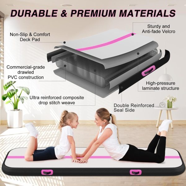 Air Gymnastics Tumbling Mat, 6.6ft/10ft/13ft/16ft/20ft Inflatable Track Mat - Image 2
