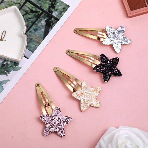 16Pcs Glitter Stars Hair Clips, Cute Metal Sparkly Snap Pins, Fashion Hair - Image 6