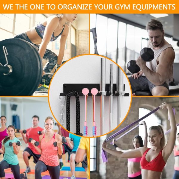 Gym Rack Organizer, Home Gym Accessories Hanger, Wall Mount Hooks for - Image 9
