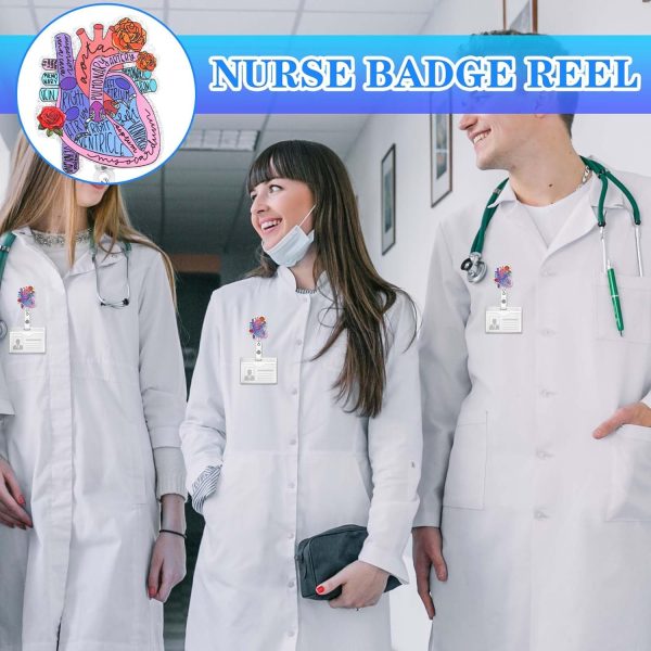 Cardiac Badge Reel Holder Retractable with ID Clip Funny Nurse Name Tag - Image 8