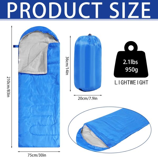 Junkin 12 Pcs Camping Sleeping Bag Bulk for Homeless 4 Seasons Cold Warm - Image 2