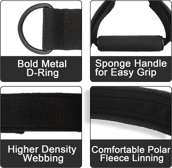 Pilates Double Loop Straps for Pilates Reformer, Fitness Metal D Ring - Image 3