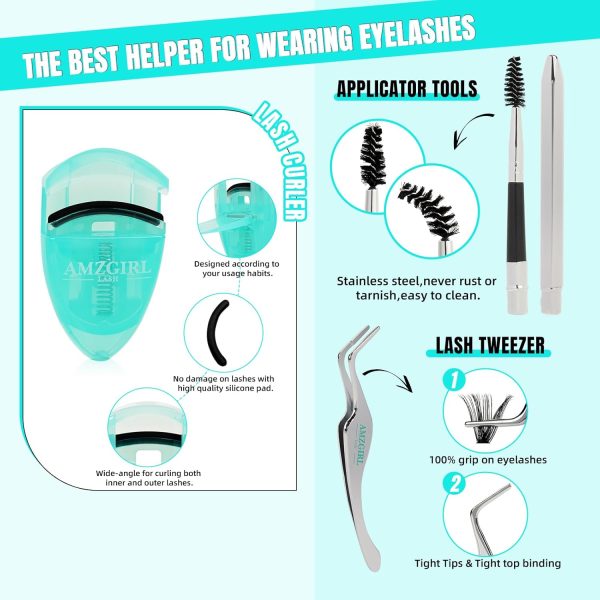 Lash Extension Kit 280Pcs,DIY Individual Lashes Clusters Kit,Lash Bond And - Image 5