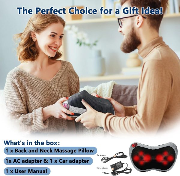 Shiatsu Neck Massage Pillow,Neck and Back Massager with Heat,Massage Pillow - Image 8