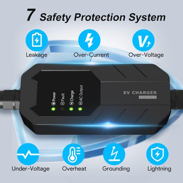 Skysword Ⅱ Level 1-2 EV Charger, 100-240V 16A 25FT Portable EVSE, NEMA 6-20 - Image 6