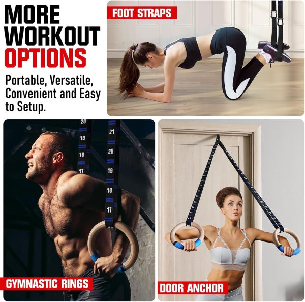 RENRANRING Gymnastic Rings Wooden Gym Rings 1.25'' Exercise Rings with - Image 6