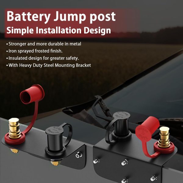 Battery Jump Post Kit with 59.06inch Cable and Metal Insulation Mounting - Image 2