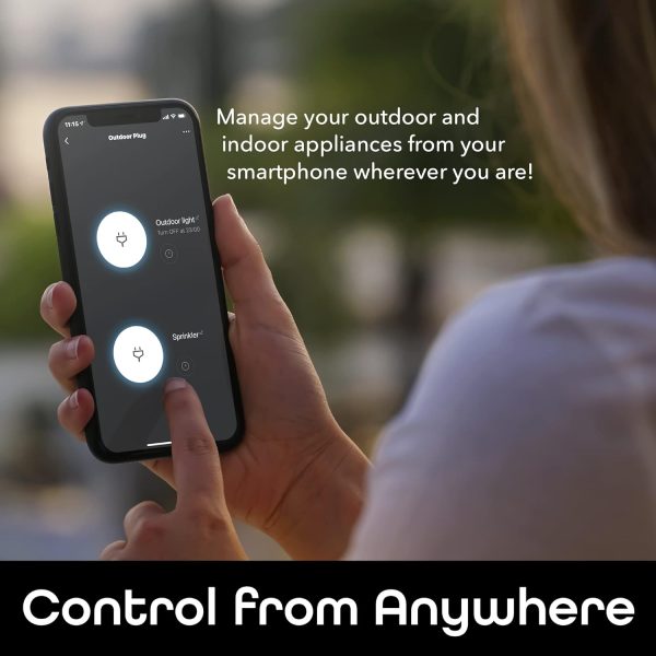 Geeni Outdoor Duo Wi-Fi Smart Plug | 2 Weatherproof Outlets, Works with - Image 3