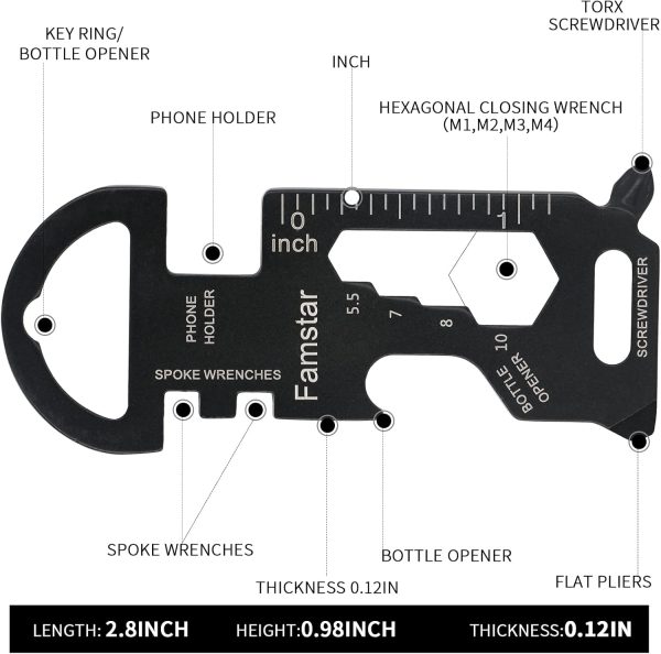 Keychain Multi-tool 3Pack Metal Pocket Tool for men Portable No rust - Image 3
