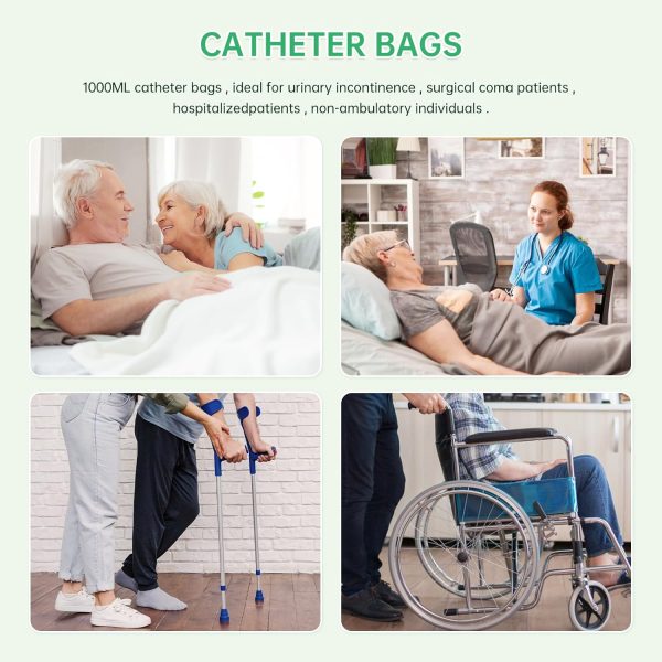 Urinary Leg Bags 1000ml Urinary Drainage Bags with Easy Drain T Tap Switch - Image 7