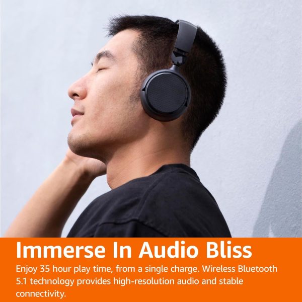Amazon Basics Bluetooth Headphones with Microphone, Wireless, On Ear, 35 - Image 7
