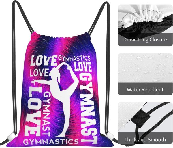 Gymnastics Drawstring Backpack Gym String Bag Drawstring Sackpack Sport For - Image 3