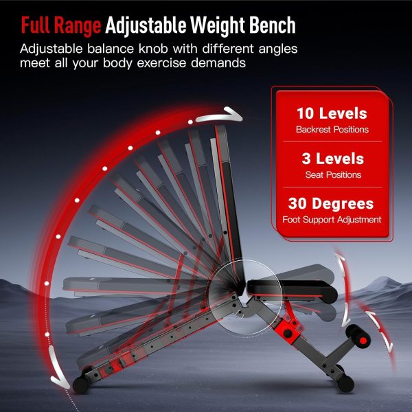 HARISON Adjustable Weight Bench with Leg Extension, Incline Decline - Image 3