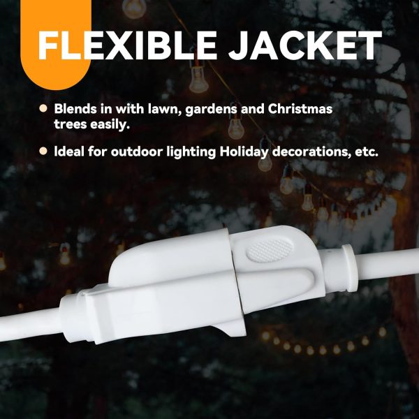 6ft Outdoor Extension Cord for Christmas Decorations - 16/3 Heavy Duty SJTW - Image 5