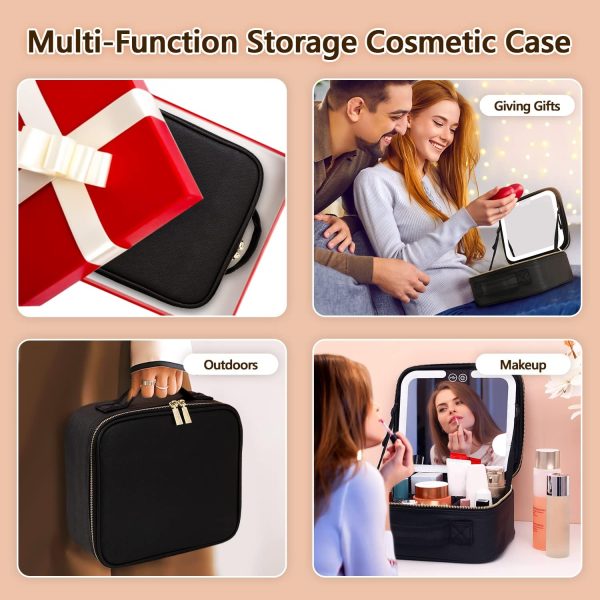 VANMRIOR Travel Makeup Bag with LED Lighted Make up Case with Mirror 3 - Image 6