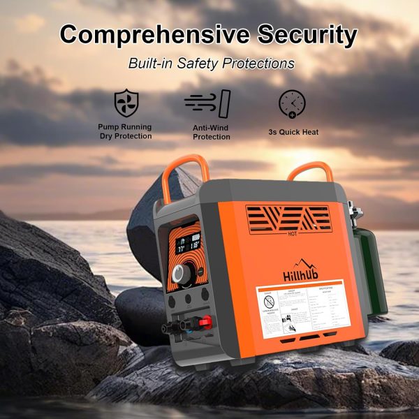 Portable Propane Water Heater Water Pump & Showerhead, Instant Hot Water - Image 4