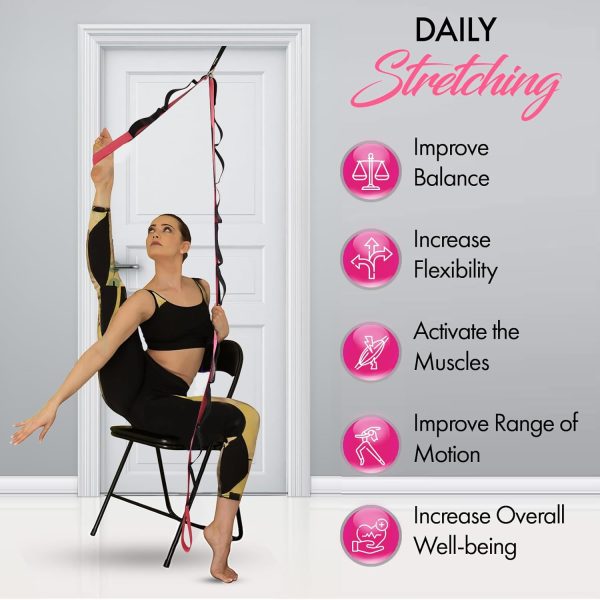 Yoga Strap with Loops and Door Anchor – Stretching Straps for Flexibility - Image 5
