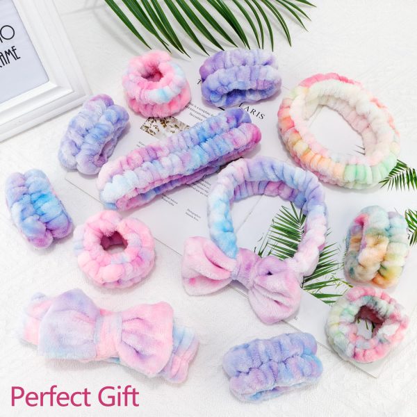 Chanaco Face Wash Headband 12Pcs Spa Headband and Wrist Bands for Washing - Image 5