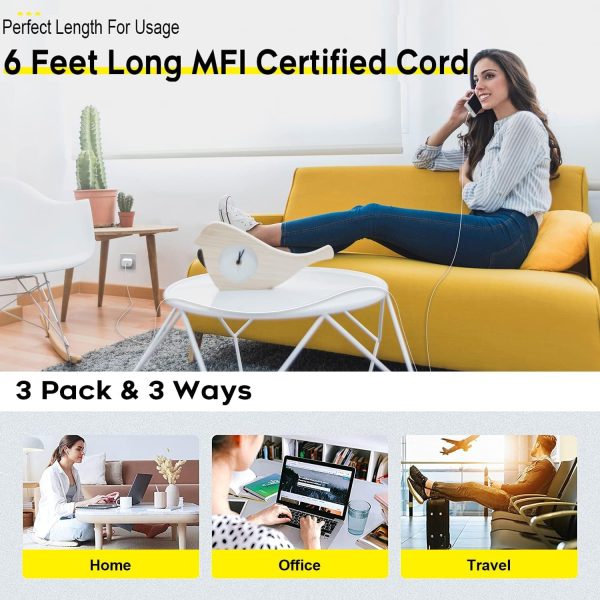 Fast Charger iPhone,iPhone Charger Cable,3Pack iPhone Charger Fast Charging - Image 3