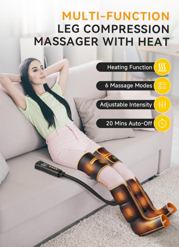 Leg Massager with Heat and Compression, Foot Calf & Thigh Massage for - Image 2