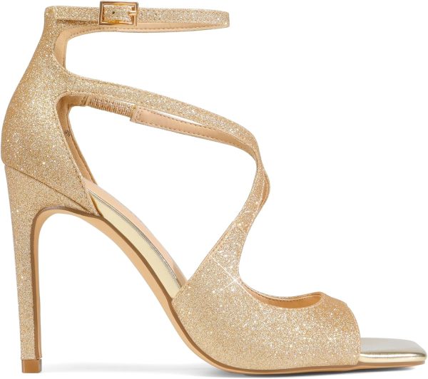 DREAM PAIRS Women's High Heels Sexy Cross Square Open Toe Strappy Dressy - Image 2