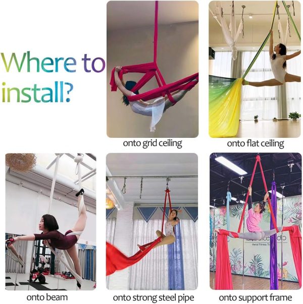 Aerial Silks Deluxe Equipment Set for Aerial Yoga,11 yards Aerial Yoga - Image 8