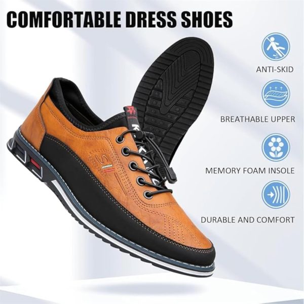Mens Dress Shoes Casual Oxfords Lace-Up Lightweight Formal Business Shoes - Image 2