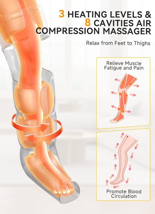 Leg Massager with Heat and Compression, Foot Calf & Thigh Massage for - Image 4