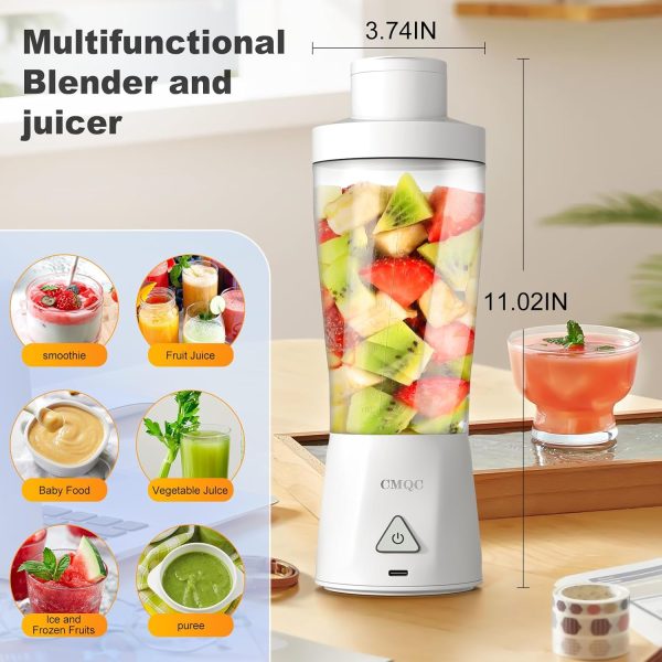 Portable Blender (White) Shakes and Smoothies Blender with 23 Oz Blender - Image 3