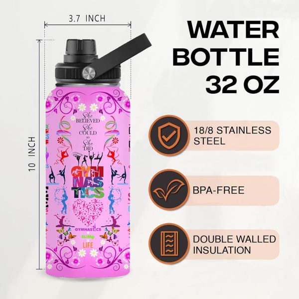 Gymnastics Water Bottle 32oz Gymnastics Stainless Steel Tumbler Gymnastics - Image 3