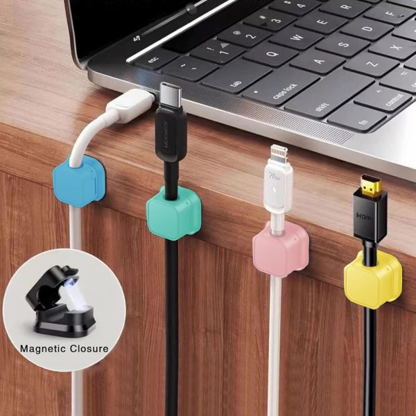 Magnetic Cable Clips, 6 Pack Cord Organizer, Cable Smooth Adjustable, Under - Image 5