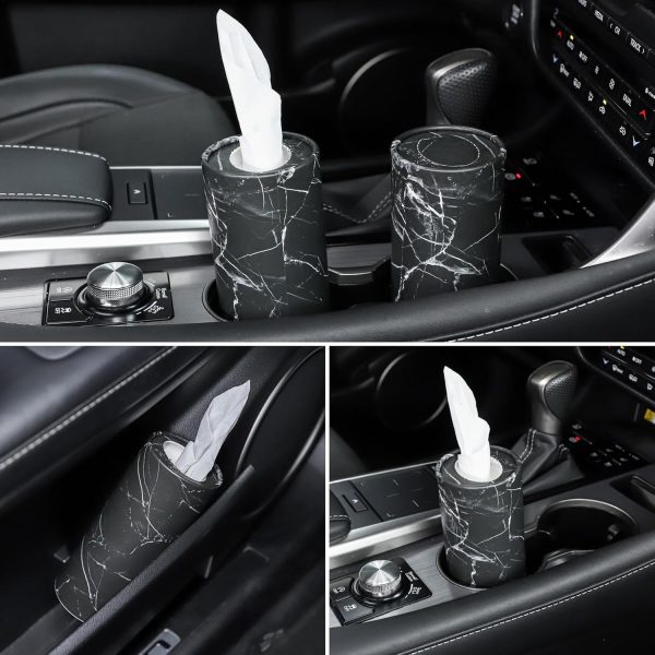SINGARO Car Tissue Holder, 4 Pack Car Cup Holder Facial Tissues with - Image 5