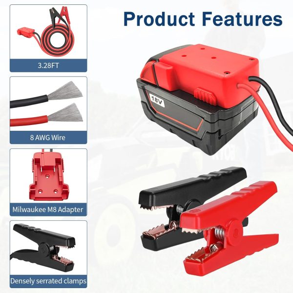 VRZSEPJumper Cable Clamps for Milwaukee M18 Battery, 18V Portable - Image 3