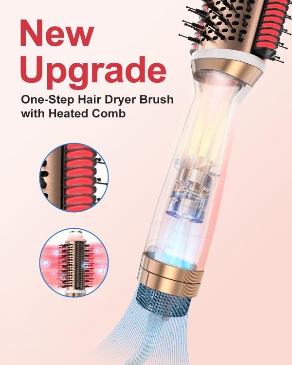 Blow Dryer Brush Hair Dryer Brush + Smooth Heat Comb, 4 in 1 Blowout - Image 9
