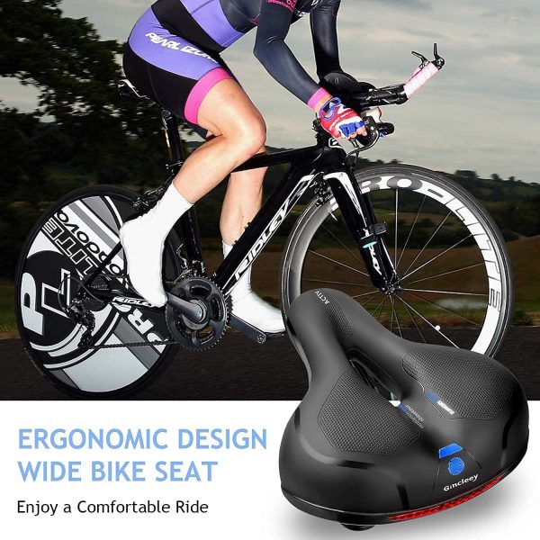 Comfort Bike Seat for Women Men,Wide Bicycle Saddle Replacement Memory Foam - Image 7
