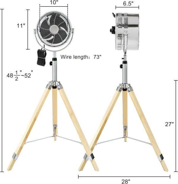 Simple Deluxe Tripod Pedestal Fan, 3 Speed Adjustment, Multiple Wide Angle - Image 4