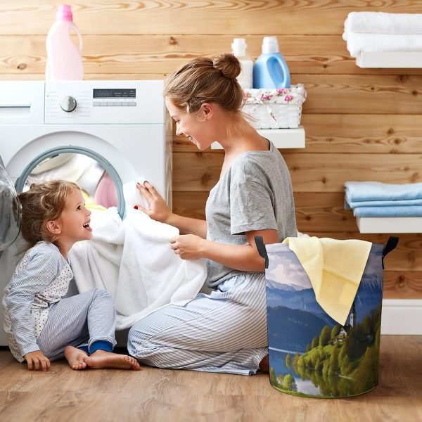 Slovenia Landscape Laundry Basket With Drawstring Laundry Hamper17.3 Inchs - Image 7