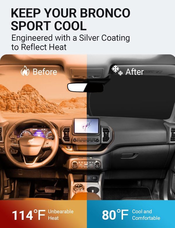 Proadsy 2024 Upgrade Front Windshield Sun Shade Foldable Sunshade Protector - Image 3