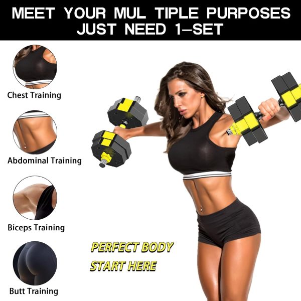Adjustable-Dumbbells-Set, Free Weights Set with Connector,Fitness Exercises - Image 2