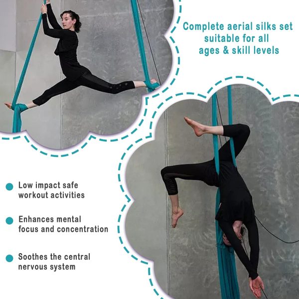 10M Premium Aerial Silks Equipment Yoga Pilates Swing Aerial Yoga - Image 4