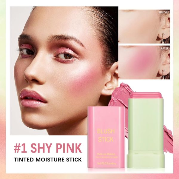 Multi-Use Makeup Blush Stick,Beauty Solid Moisturizer Stick,Waterproof - Image 5