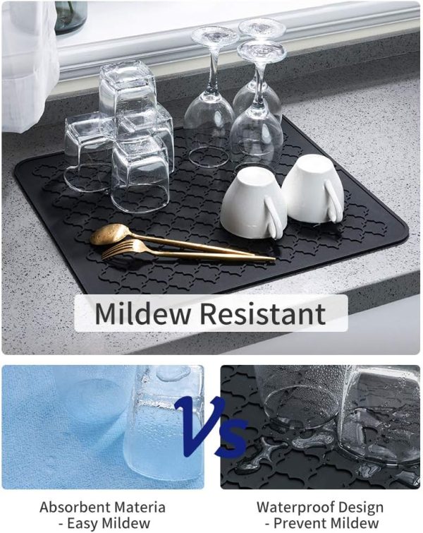 AMOAMI-Dish Drying Mats for Kitchen Counter-Silicone Dish Drying - Image 3