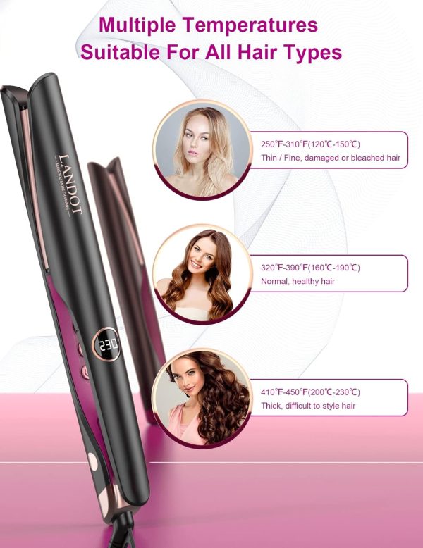 LANDOT Hair Straightener and Curler 2 in 1 - Twist Straightening Curling - Image 5